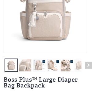 Itzy Ritzy Tan and Cream Diaper Bag Backpack